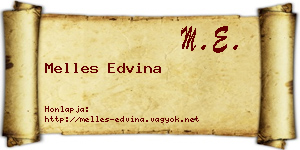 Melles Edvina névjegykártya